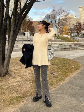 「prose verse（プロズヴェール）のアイテム（その他アウター）」を使った、haruさん（レディース・158cm）の冬コーディネート