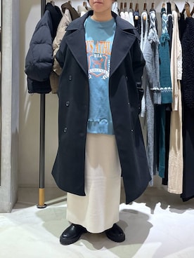 「LEPSIM（レプシィム）のアイテム（チェスターコート）」を使った、つちさん（レディース・160cm）の冬コーディネート