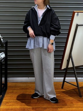 「LEPSIM（レプシィム）の針抜きテレコインナー　601689（Tシャツ/カットソー、ピンク系）」を使った、つちさん（レディース・160cm）の冬コーディネート