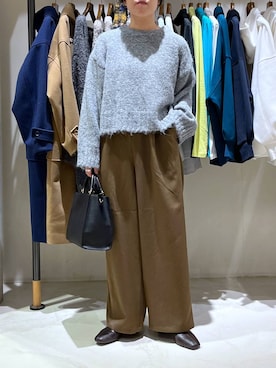 「LEPSIM（レプシィム）のフェイクレザーセンターステッチバッグ　990316（ショルダーバッグ）」を使った、つちさん（レディース・160cm）の冬コーディネート