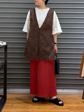 「アイテム（チュニック、ホワイト系）」を使った、つちさん（レディース・160cm）の夏コーディネート