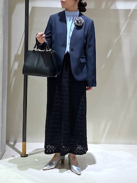 「LEPSIM（レプシィム）のフェイクレザーセンターステッチバッグ　990316（ショルダーバッグ）」を使った、つちさん（レディース・160cm）の冬コーディネート