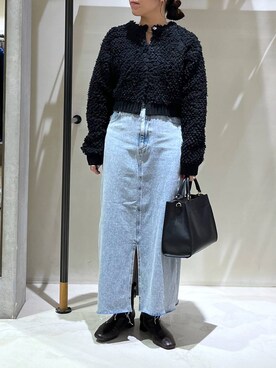 「LEPSIM（レプシィム）のフェイクレザーセンターステッチバッグ　990316（ショルダーバッグ）」を使った、つちさん（レディース・160cm）の冬コーディネート