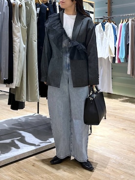 「LEPSIM（レプシィム）のフェイクレザーセンターステッチバッグ　990316（ショルダーバッグ）」を使った、つちさん（レディース・160cm）の冬コーディネート