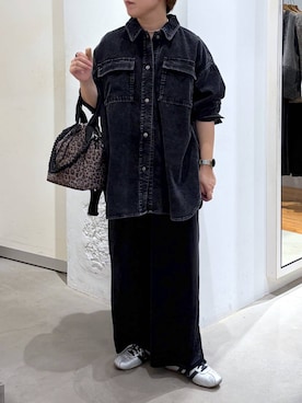 「LEPSIM（レプシィム）の【500mlペットボトルも入る】ユーティリティ巾着バッグ　633023【KKfashion紹介アイテム】（ショルダーバッグ、その他）」を使った、つちさん（レディース・160cm）の秋コーディネート
