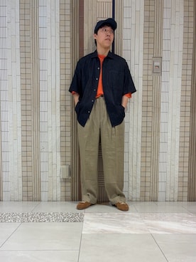 「YLEVE（イレーヴ）のアイテム」を使った、イワサキさん（メンズ・168cm）の夏コーディネート