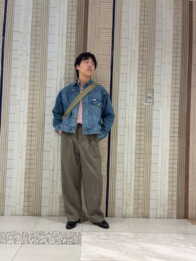 「Lee（リー）のアイテム（ジャケット/アウター）」を使った、イワサキさん（メンズ・168cm）の春コーディネート