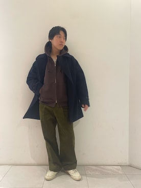 「アイテム（ピーコート）」を使った、イワサキさん（メンズ・168cm）の秋コーディネート