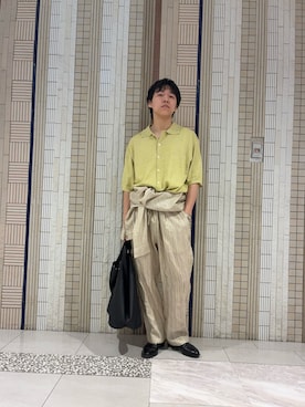 「アイテム（メッセンジャーバッグ）」を使った、イワサキさん（メンズ・168cm）の春コーディネート