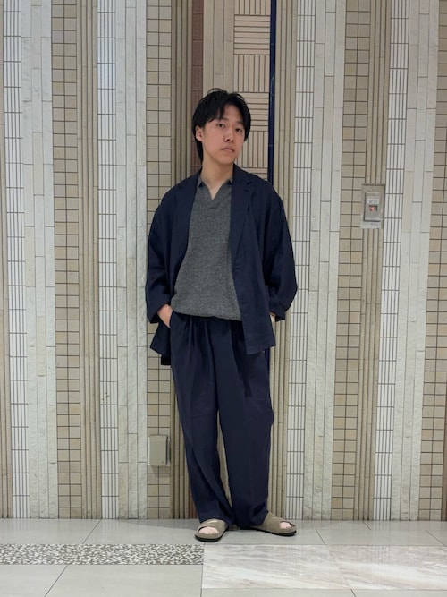 【未使用級✨】アーバンリサーチ シャツ ジャケット トップス ネイビー ロング丈 LINEN SHIRTS JACKET（その他アウター）｜URBAN RESEARCH（アーバン