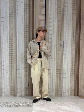 「URBAN RESEARCH（アーバンリサーチ）のPOLO RALPH LAUREN　CLASSIC SPORT CAP（キャップ、ベージュ系）」を使った、イワサキさん（メンズ・168cm）の春コーディネート