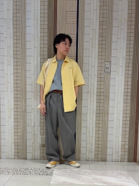 「LACOSTE（ラコステ）のアイテム」を使った、イワサキさん（メンズ・168cm）の春コーディネート