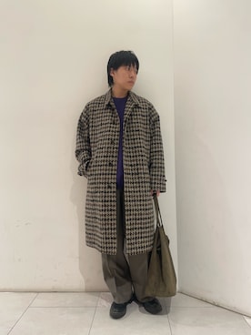 「アイテム（ステンカラーコート）」を使った、イワサキさん（メンズ・168cm・20代）の秋コーディネート