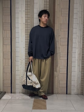 「アイテム（トートバッグ）」を使った、イワサキさん（メンズ・168cm）の夏コーディネート
