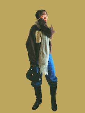 「Didot.showroom（ディドット ショールーム）のアイテム（ブーツ）」を使った、気分屋ファッションさん（レディース・152cm）の冬コーディネート