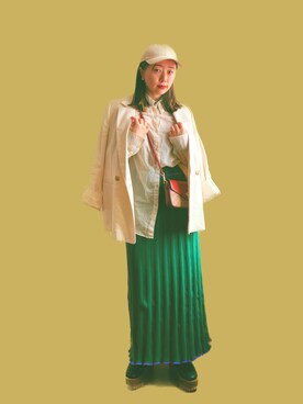 「H&M（エイチ・アンド・エム）のアイテム（テーラードジャケット）」を使った、NAOさん（レディース・152cm）の冬コーディネート