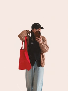 「NIKE（ナイキ）のナイキ スポーツウェア ヘリテージ 86 アジャスタブル キャップ / Nike Sportswear Heritage 86 Adjustable Cap（キャップ、ブラック系）」を使った、気分屋ファッションさん（レディース・152cm）の春コーディネート