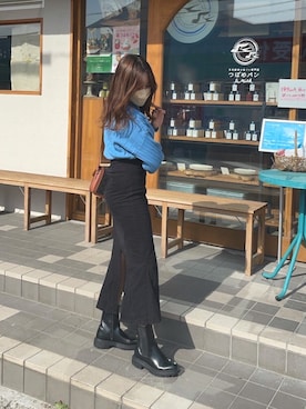 「セリーヌ」｜「アイテム（ブーツ）」を使った、rikoさん（レディース・158cm）の冬コーディネート