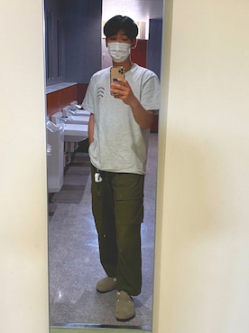 「BROKEN BASE（ブロークンベース）のアイテム（パンツ）」を使った、ひょうちゃんさん（メンズ・167cm）の春コーディネート