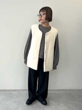 「ECRIRE（エクリール）のアイテム（スウェット）」を使った、CROSSPLUSさん（レディース・154cm）の秋コーディネート