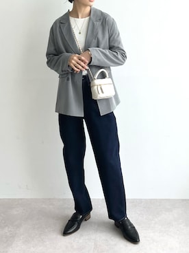 「ECRIRE（エクリール）のアイテム（ジャケット/アウター）」を使った、CROSSPLUSさん（レディース・166cm）の春コーディネート