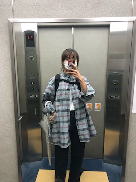 「BEAMS BOY（ビームスボーイ）のアイテム（シャツワンピース）」を使った、kopepiさん（レディース・173cm）の秋コーディネート