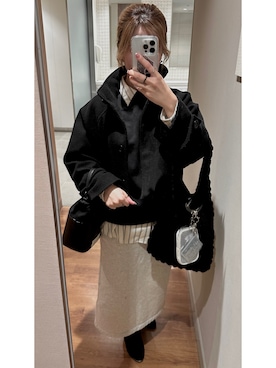 「DISCOAT（ディスコート）のアイテム（その他アウター）」を使った、𝐌さん（レディース・159cm）の冬コーディネート