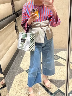 「MERCURYDUO（マーキュリーデュオ）のアイテム（パンツ）」を使った、クズスタルさん（レディース・155cm）の春コーディネート