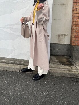 「coca（coca）（コカ）のアイテム（ノーカラーコート）」を使った、yukaさん（レディース・172cm）の春コーディネート