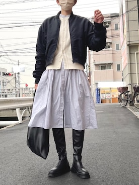 「HARE（ハレ）のアイテム（MA-1）」を使った、miichan⭐︎さん（レディース・165cm）の冬コーディネート
