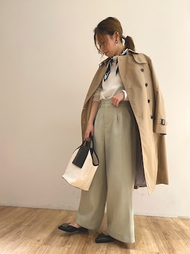 「Te chichi（テチチ）のアイテム（トレンチコート）」を使った、chihayaさん（レディース・156cm）の春コーディネート