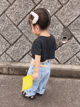 「へそだしコーデ」｜「アイテム（パンツ）」を使った、ゆのちさん（キッズ・90cm）の夏コーディネート
