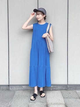 「カラー×コーデ」｜「アイテム（キャップ）」を使った、このみさん（レディース・164cm）の夏コーディネート