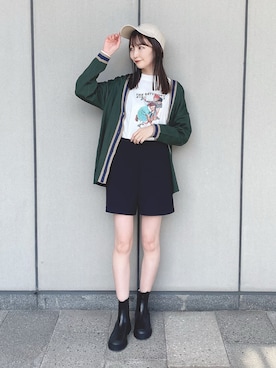 「earth music&ecology（アースミュージックアンドエコロジー）のアイテム（キャップ）」を使った、このみさん（レディース・164cm）の秋コーディネート