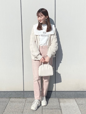 「earth music&ecology（アースミュージックアンドエコロジー）のアイテム（トートバッグ）」を使った、このみさん（レディース・164cm）の冬コーディネート