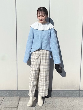 「チェック柄に恋してる」｜「アイテム（トップス）」を使った、このみさん（レディース・164cm）の冬コーディネート