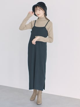 「earth music&ecology（アースミュージックアンドエコロジー）のアイテム（ハット、ブラック系）」を使った、このみさん（レディース・164cm）の冬コーディネート