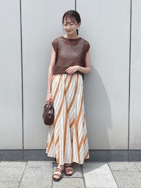 「earth music&ecology（アースミュージックアンドエコロジー）のアイテム（トートバッグ）」を使った、このみさん（レディース・164cm）の春コーディネート