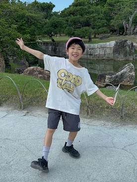 「アイテム（帽子）」を使った、manaさん（キッズ・120cm）の夏コーディネート