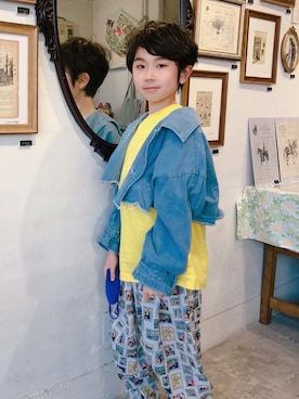 「kids」｜「アイテム（ジャケット/アウター）」を使った、manaさん（キッズ・120cm）の春コーディネート