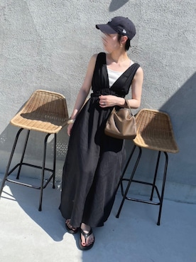 「アイテム（キャミソール）」を使った、𝐂さん（レディース・158cm）の夏コーディネート