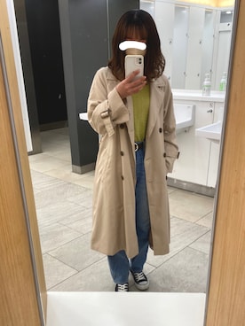 「しまむら（シマムラ）のアイテム（トレンチコート）」を使った、nonさん（レディース・160cm）の春コーディネート