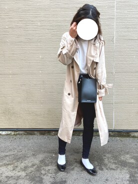 「しまむら（シマムラ）のアイテム（トレンチコート）」を使った、nonさん（レディース・160cm）の春コーディネート