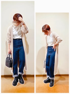 「ALTROSE（アルトローズ）の2WAY ミニボストン　[ラピス]（ショルダーバッグ）」を使った、hi-☻*さん（レディース・150cm）の秋コーディネート