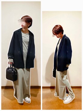 「ALTROSE（アルトローズ）の2WAY ミニボストン　[ラピス]（ショルダーバッグ）」を使った、hi-☻*さん（レディース・150cm）の秋コーディネート