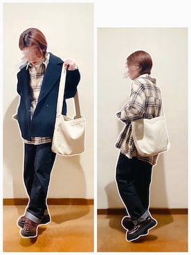 hi-☻*さんの「【THE CASE】many pocket canvas shoulder」を使ったコーディネート