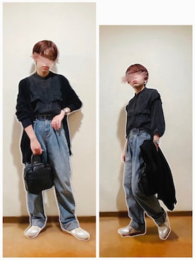 「ALTROSE（アルトローズ）の2WAY ミニボストン　[ラピス]（ショルダーバッグ）」を使った、hi-☻*さん（レディース・150cm）の秋コーディネート