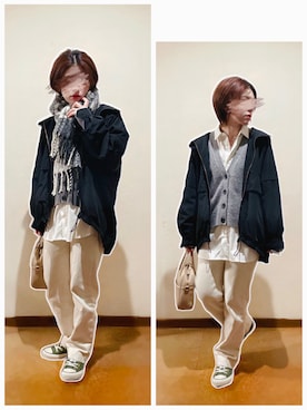 「ALTROSE（アルトローズ）の2WAY ミニボストン　[ラピス]（ショルダーバッグ）」を使った、hi-☻*さん（レディース・150cm）の冬コーディネート