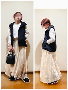 「ALTROSE（アルトローズ）の2WAY ミニボストン　[ラピス]（ショルダーバッグ）」を使った、hi-☻*さん（レディース・150cm）の秋コーディネート