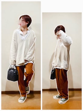 「ALTROSE（アルトローズ）の2WAY ミニボストン　[ラピス]（ショルダーバッグ）」を使った、hi-☻*さん（レディース・150cm）の秋コーディネート